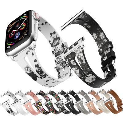 China Leather Strap For Apple Watch 38mm 42mm 4 3 2 1 Sport and iWatch Band Edition 44mm 40mm Bands (Thin) for sale