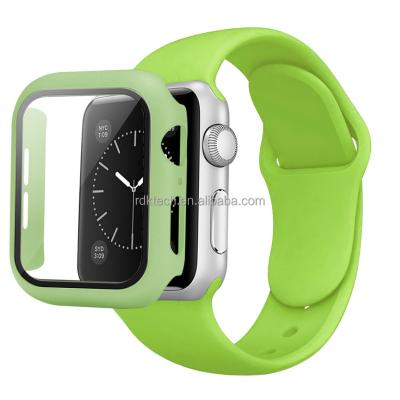 China Fashion Good Price Strap Silicone Smart Watch Rubber Strap For Apple Watch Series 5 38mm 42mm 40mm 44mm Band With Case for sale