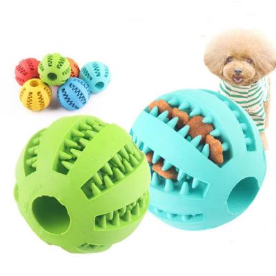 China Hot Sale Natural Indestructible Soft Pet Toy Pet Food Ball Dog Viable Chew Rubber Ball for sale