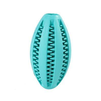 China Hot Selling Sustainable Natural Indestructible Natural Indestructible Toothbrush Soft Pet Toy Pet Food Football Dog Chew Rubber Ball for sale