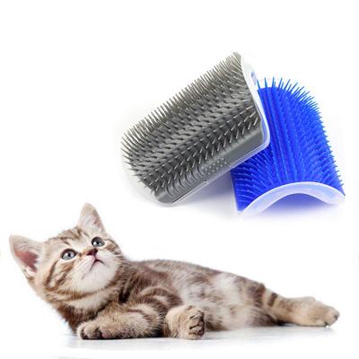 China Pet Products Self Groomer Comb Viable Cat Scratch Corner Toys Cat Massage Comb With Catnip Brush for sale