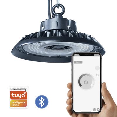 China Warehouse led UFO light WIFI Bluetooth control emergency highbay sensor 100w 150w 200w for sale