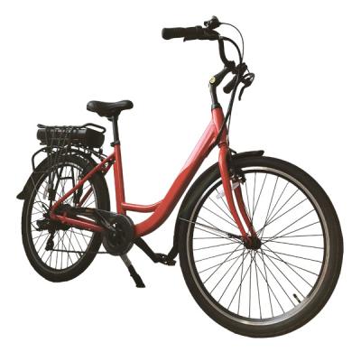 China Aluminum Alloy 7-Speed ​​up to 19.8MPH 250W Red E Motor Bikes Citycruiser Electric Bike for sale