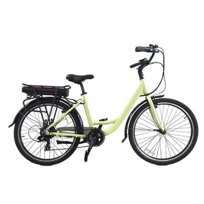 China Light Green Li-Battery 36V/10.4Ah Lady Cruiser Bike Up To 40 Miles Aluminum Alloy Electric Assist Lightweight Electric for sale