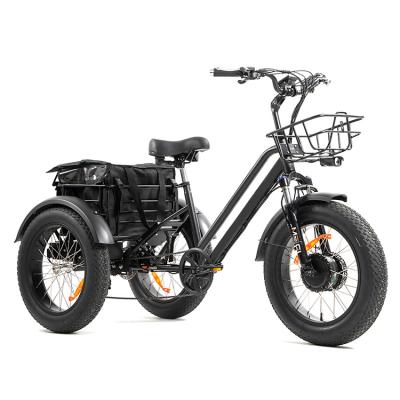 China Fast Delivery Steel Three-Wheel Electric Bicycles Take-out Food Restaurant 48V 750w Electric Tricycle for sale