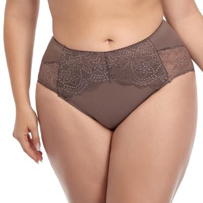 China RTS Solid Color Lace Breathable Floral Panties For Women Plus Size Sexy Briefs Underwear-88709#P for sale