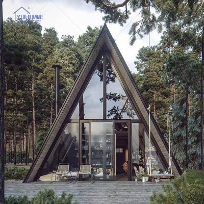 China Portable Modern Italian Simple Design Prefab Triangular Frame Cabin Plan Two Story Tiny Home With Attic Modern Prefab Homes for sale