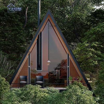 China Modern Australian glamping glass tiny one-frame house one frame houses cabins metal cabins wooden house one big frame house for sale