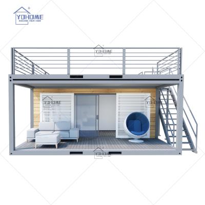 China China modern good quality shelter container homeless house with balcony 2bedroom prefab house metal container house for sale