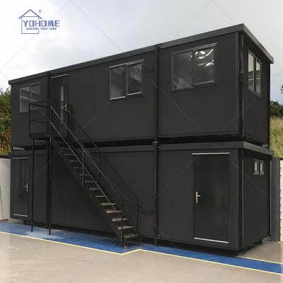 China 2 stories modern luxury fabricated living portable container house container cyclone and earthquake proof office in containers for sale