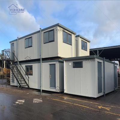 China China Modern 2 Cabin House Flat Pack Portable Modular Prefab Housing Building Container Home Office Emergency Floors Steel Container for sale