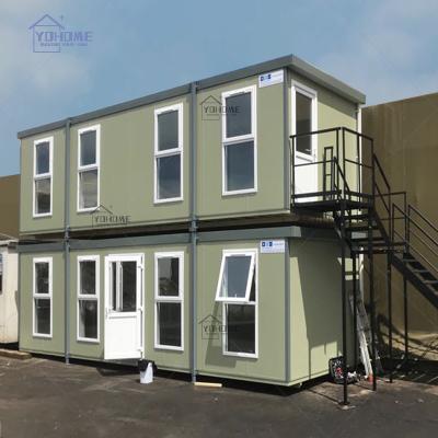 China Manufacturer 2 Storey Modern Top Light Steel Low Cost Prefab House 20ft Container Office Prefab Flat Pack 2 Bed Container House for sale