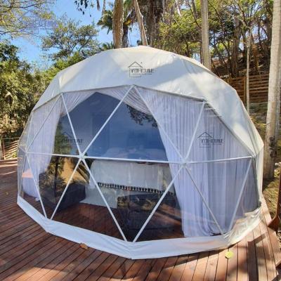 China Resort modern style outdoor geodesic prefab house dome off the grid 6m diameter glamping dome geodesic waterproof house tent prices for sale