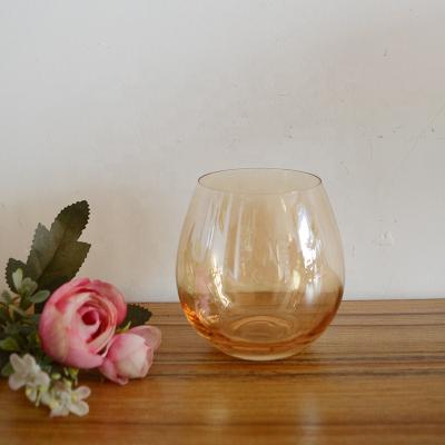 China Amazon Hot Sale Product Amber Wine STOCKED Eco-Friendly Stemless Wine Glass for sale