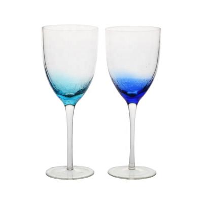 China KOREAN New Products Colored Glassware Wine Glass Vintage Cracked Wine Glass for sale