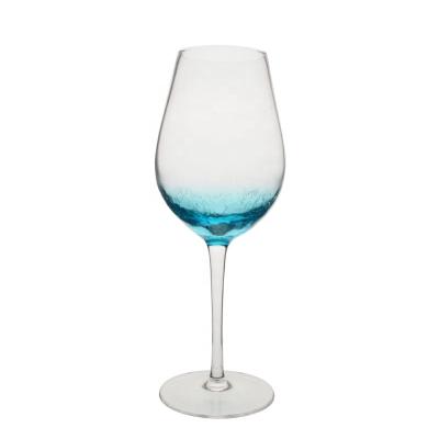 China Juniper glass balloon cocktail GIFT BOX crackle wine glass electroplateing glass cup for sale