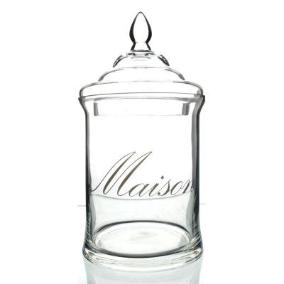 China Handmade High Quality Sustainable House Glass Jar with Lid - Clear 12inch Size for sale