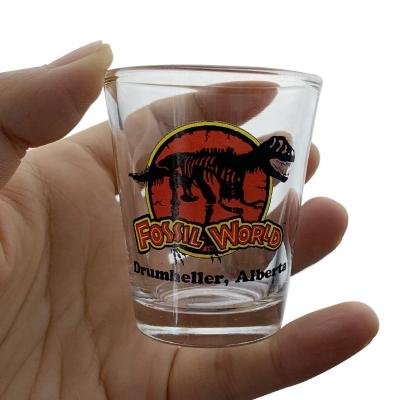 China Custom Made Daily Life 2oz Clear Round Shot Glass Shot Glass Tequila Vodka Glass for sale