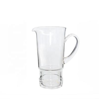 China 1.5L Beer Milk Juice Water Glass Custom Printed Viable Pitcher for sale