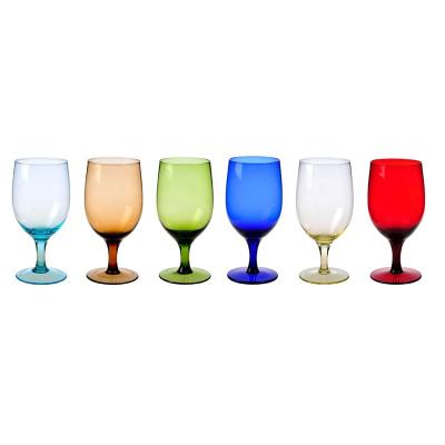 China Hot Selling Wine Glass Hand Made Colorful Tulip Shaped Wine Glasses for sale