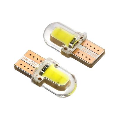 China Silicone+cob 10PCS/SET Auto Led Light T10 194 168 W5W COB 8 SMD LED CANBUS Bright White Silica License Bulb for sale