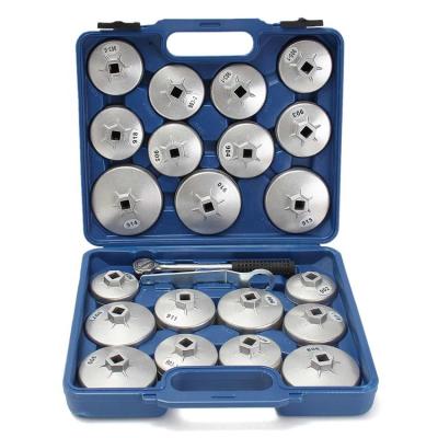 China Repair Manual Tool 23 Pcs / Set Oil Filter Removal Wrench Socket Set Ratchet Wrench Cup Type With Portable Storage Case for sale