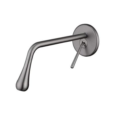 China Metered Taps Kaiping Manufacturer Brushed Gunmetal Wall Mounted Hidden Faucet Water Drop Basin Faucets for sale