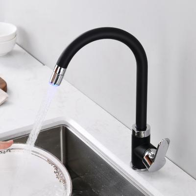 China Sense Faucets CE Approved High Quality Brass Led 3 Way Faucet Kitchen Sink Faucet for sale