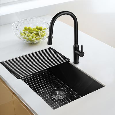 China Thermostatic Faucets 360 Degree Swivel Spout Hot And Cold Water Single Handle Pull Down Kitchen Faucet for sale