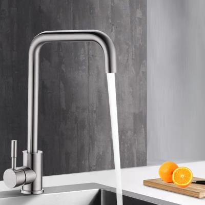 China Metered Water Faucet SUS304 Hot And Cold Water Stainless Steel Kitchen Faucet for sale