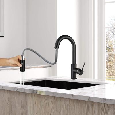 China Thermostatic Faucets High Quality Deck Mounted Zinc Alloy Single Level Pull Out Kitchen Sink Faucet for sale