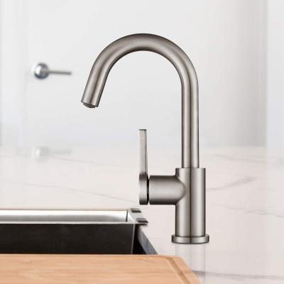 China HOMELODY Faucets Stainless Steel Farmhouse Thermostatic Bathroom Faucet 360 Degree Swivel Brushed Nickel Bar Sink Faucet for sale