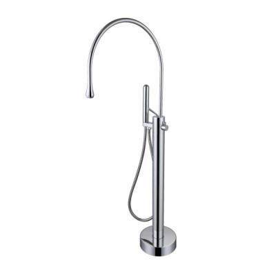 China HOT SALE Modern Sliding Bar Water Drop Single Floor Standing Bathtub Faucet With Handle Shower for sale