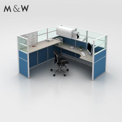 China Factory Supplier Easy Installation Official Table Officer Desk L Shape Modular Wood Partition Office Furniture for sale