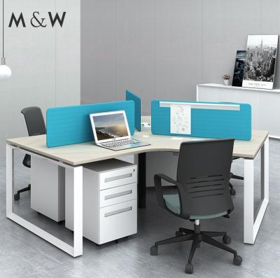 China Factory Wholesale Square Metal Desk Extendable Leg 3 Person Workstation Seater Desk Table for sale