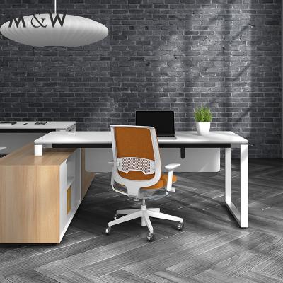 China Factory direct commercial luxury expandable L frame shape modern office desk furniture for sale