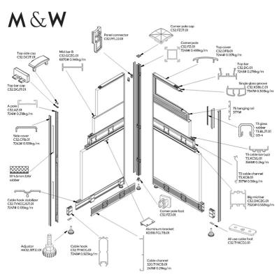 China China Furniture Factory Wholesale Modern Aluminum Profile Office Cubicle Partition Aluminum Accessories for sale