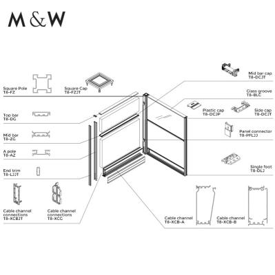 China Factory wholesale price modern modular partition accessory led to profile aluminum accessories for sale