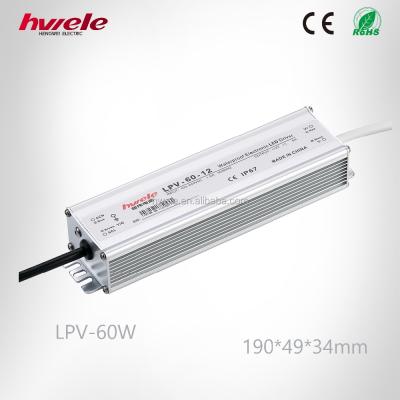 China LPV-60W 12v 5A / 24V 2.5A led driver for street light constant votage AC to DC driver IP67 waterproof with CE ROHS kc approved LPV-60W for sale