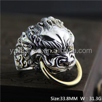 China 2017 New Style Pure Natural Light Brown Classic Agate Men's Ring With Factory Price for sale