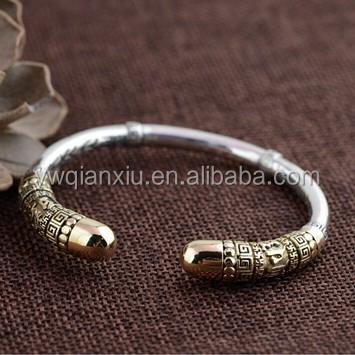 China History Mens 24k Gold Bracelets Dubai Silver 100% Chinese Mythological Jewelry for sale