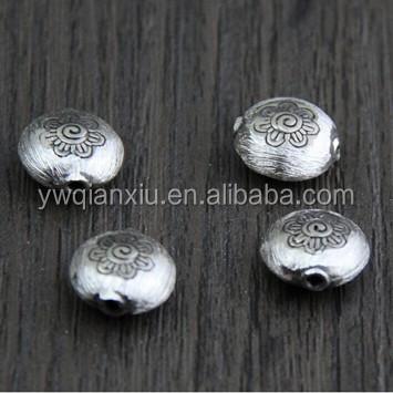 China Vajra Pestle 12MM 925 Sterling Silver Grind Beads Custom Jewelry Components for sale