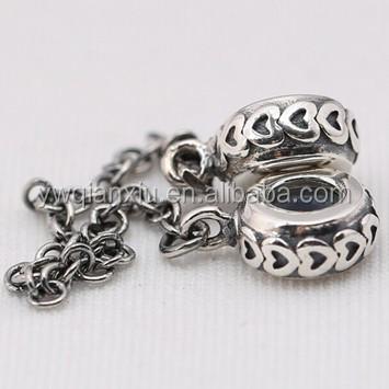 China Classic Engravable Heart Antique Charm 925 Sterling Silver Spacer Charm for sale