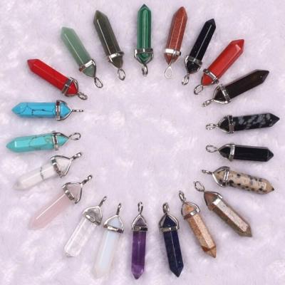 China Crystal Wand Gems Stone Hexagon Point Prism Mixed Pendulum Fashion Mixed Pendant Crystal Wand Gems Druzy Quartz for sale