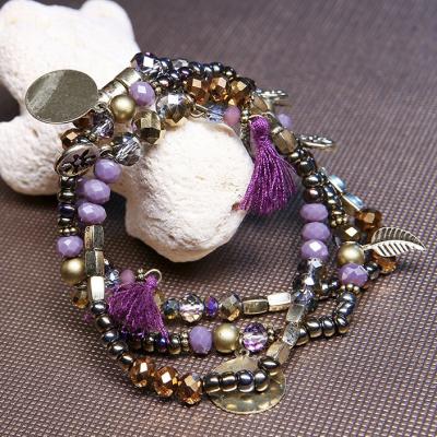 China BOHEMIA Glass Beads Alloy Friendship Tassel Environmental Bracelets for sale