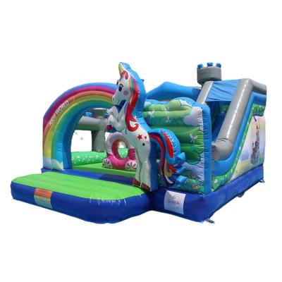 China Entertainment Outdoor Commercial Bouncy Bouncer Water Jumping Unicorn Inflatable Slide Combo Comb for sale