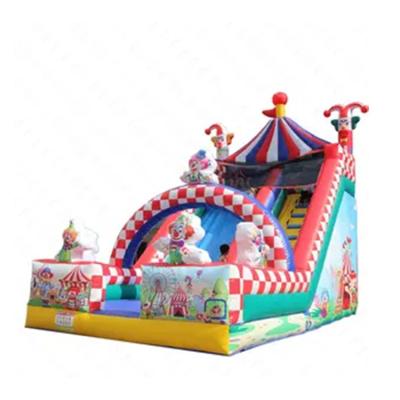 China Outdoor Airbad Swimming Pool Adults Kids Pink Red Inflatable Joker Circus Entertainment Clown Slide for sale