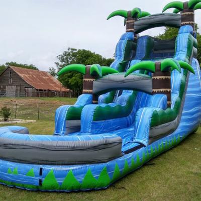 China Outdoor Adult Giant Bouncy Castle Blow Up Wedgie Banzai Water Slide Inflatable With Bounce House for sale