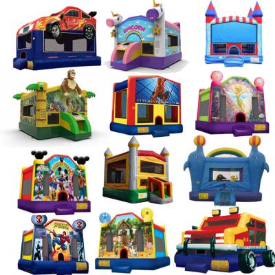 China Outdoor Commercial Jumping Castle 15*15 8x8 Ft Orange Toddler .70mm PVC Inflatable Bounce House for sale