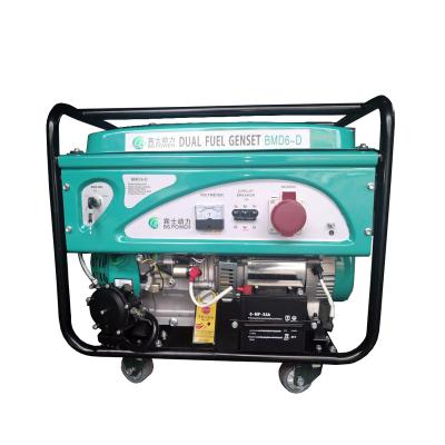 China Small Dual Fuel Generator Gasoline Generator Gas Turbo BMD2.5-D for sale